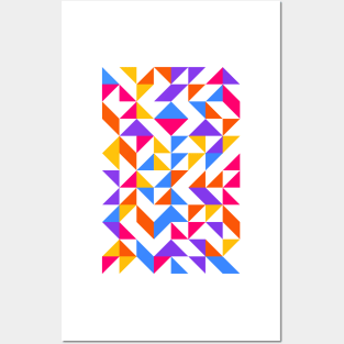 Creative Geometric Colourful Triangle Pattern #9 Posters and Art